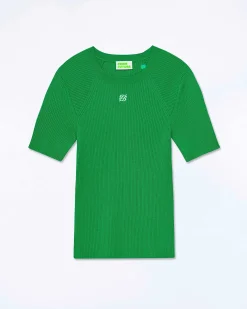 Sale FROM FUTURE Top Manches Courtes Bicolore Tropical Green