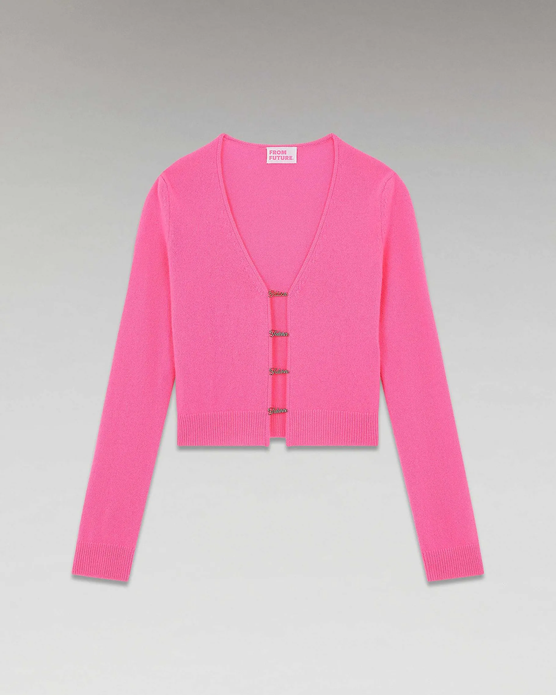 Hot FROM FUTURE Top Manches Longues Boutons Bijoux Sparkle Pink
