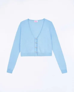 Hot FROM FUTURE Top Manches Longues En Cachemire Brosse Baby Blue