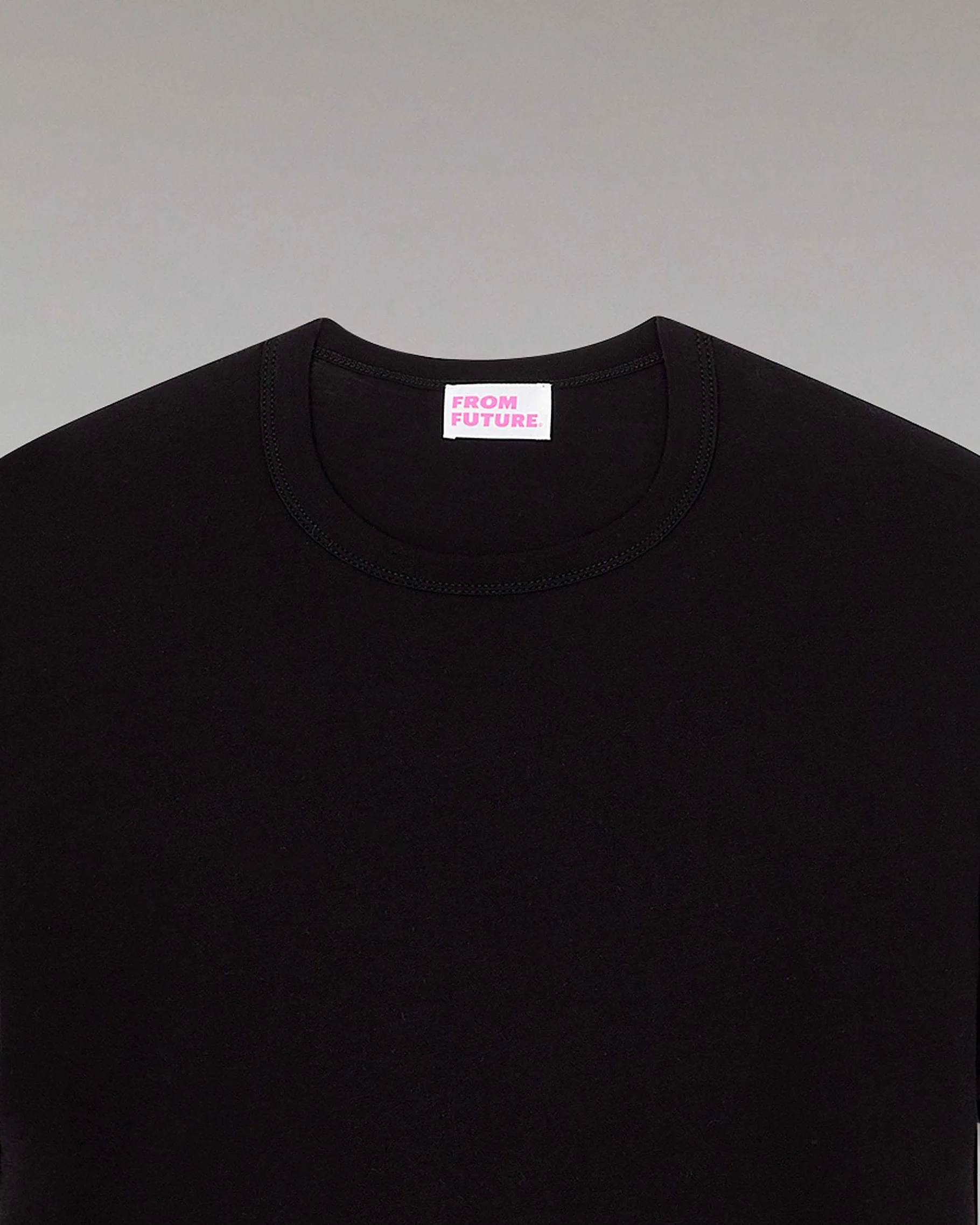 Clearance FROM FUTURE T-Shirt Col Rond Basique Noir