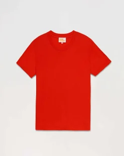 Clearance FROM FUTURE T-Shirt Col Rond Basique Rouge Vif