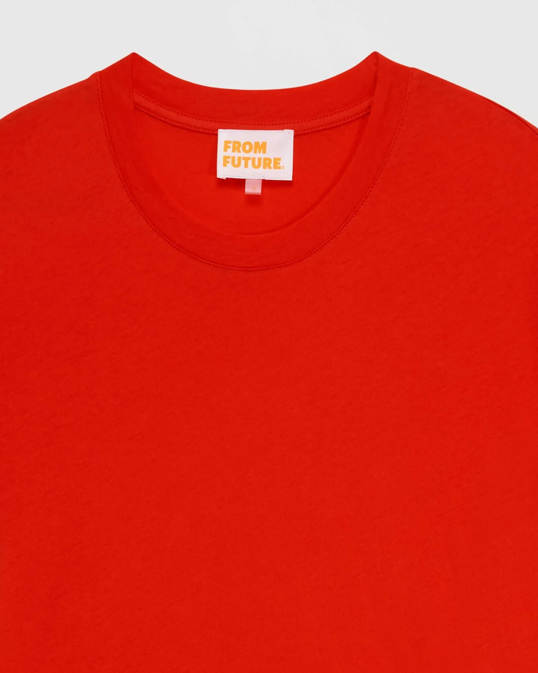 Clearance FROM FUTURE T-Shirt Col Rond Basique Rouge Vif