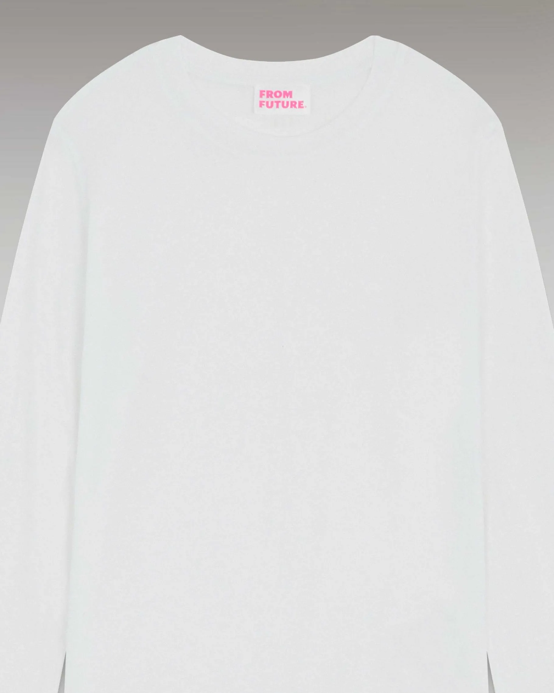 Sale FROM FUTURE T-Shirt Col Rond Basique Manches Longues Blanc