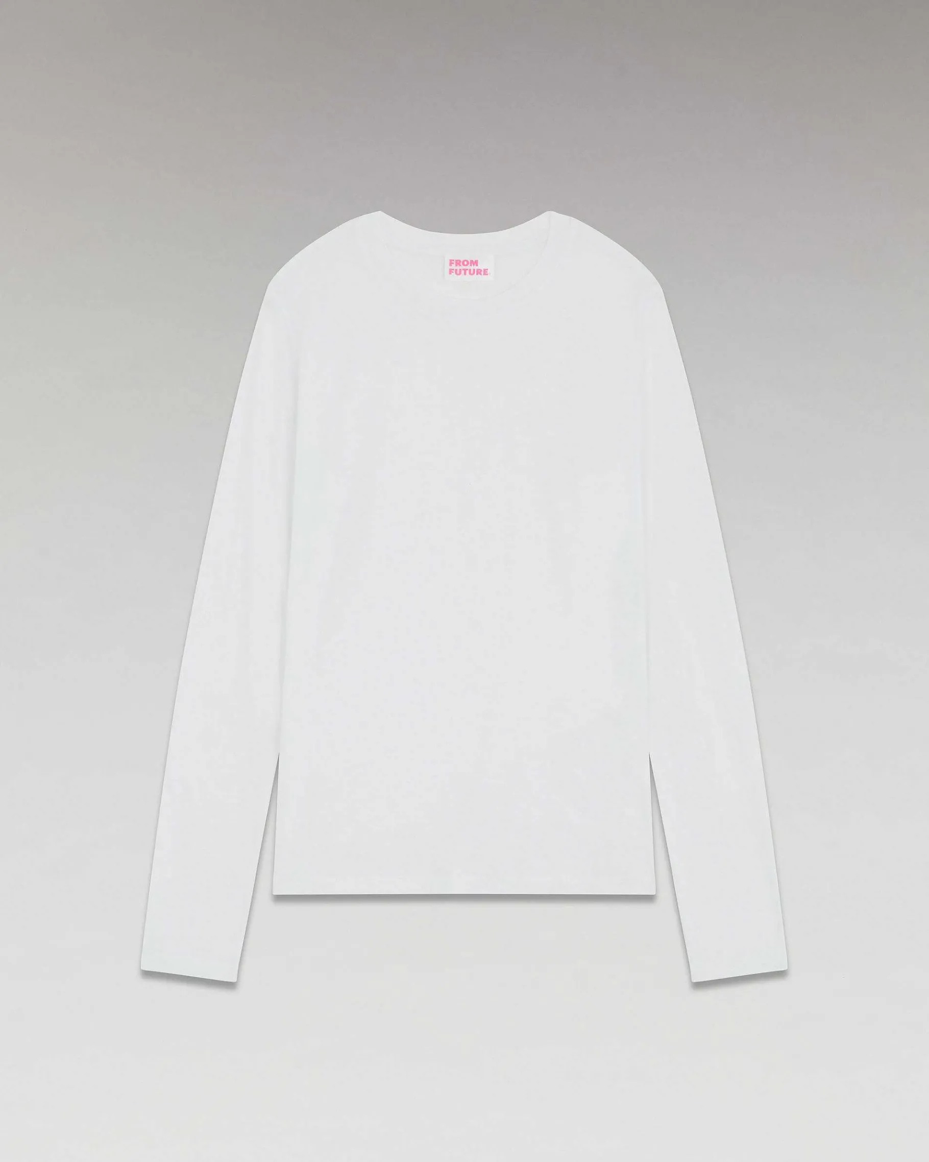 Sale FROM FUTURE T-Shirt Col Rond Basique Manches Longues Blanc