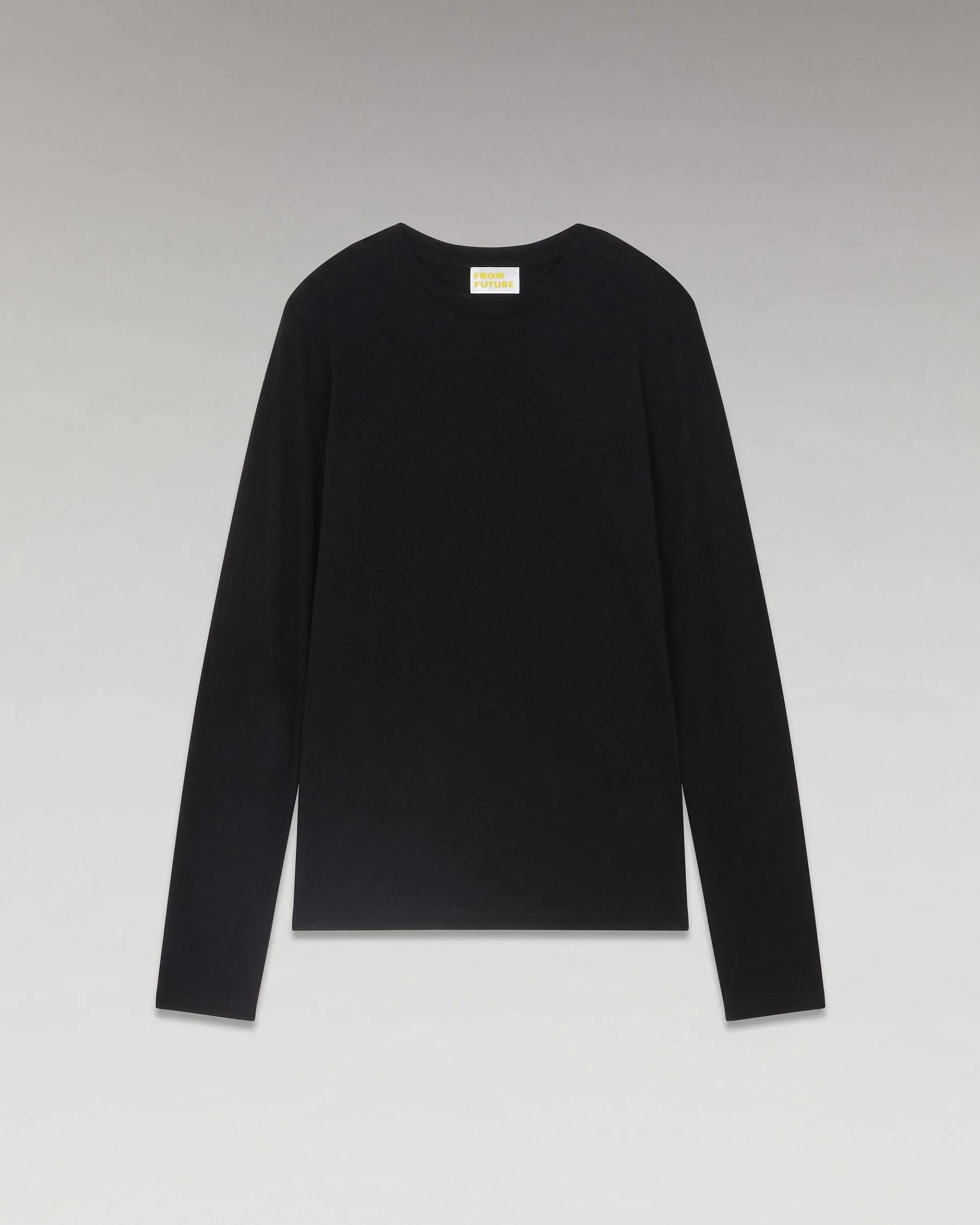Best FROM FUTURE T-Shirt Col Rond Basique Manches Longues Noir