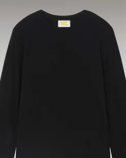 Best FROM FUTURE T-Shirt Col Rond Basique Manches Longues Noir