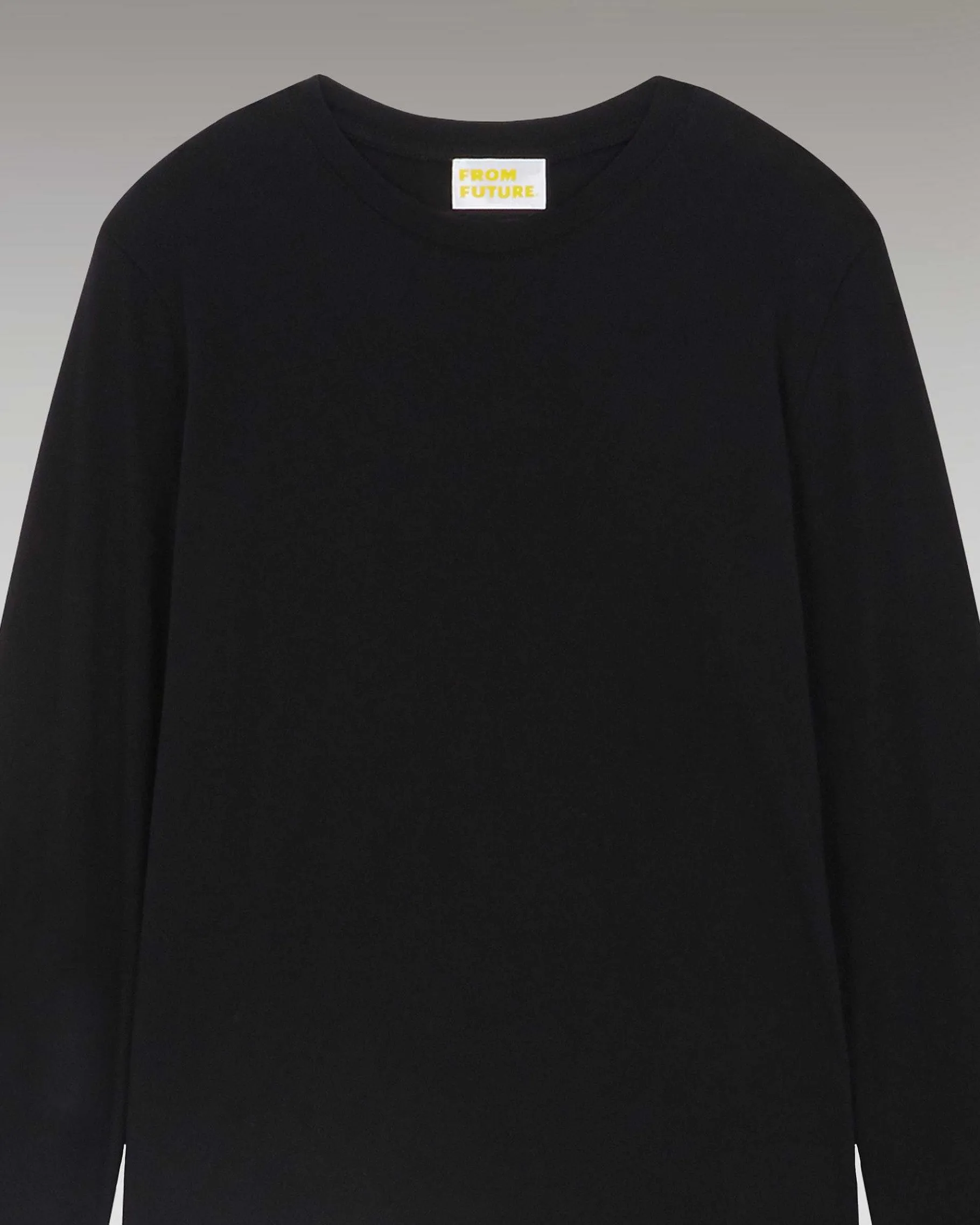 Best FROM FUTURE T-Shirt Col Rond Basique Manches Longues Noir
