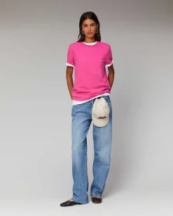 Outlet FROM FUTURE T-Shirt Col Rond Boyfriend Blanc