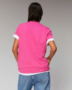 Hot FROM FUTURE T-Shirt Col Rond Boyfriend Flash Pink