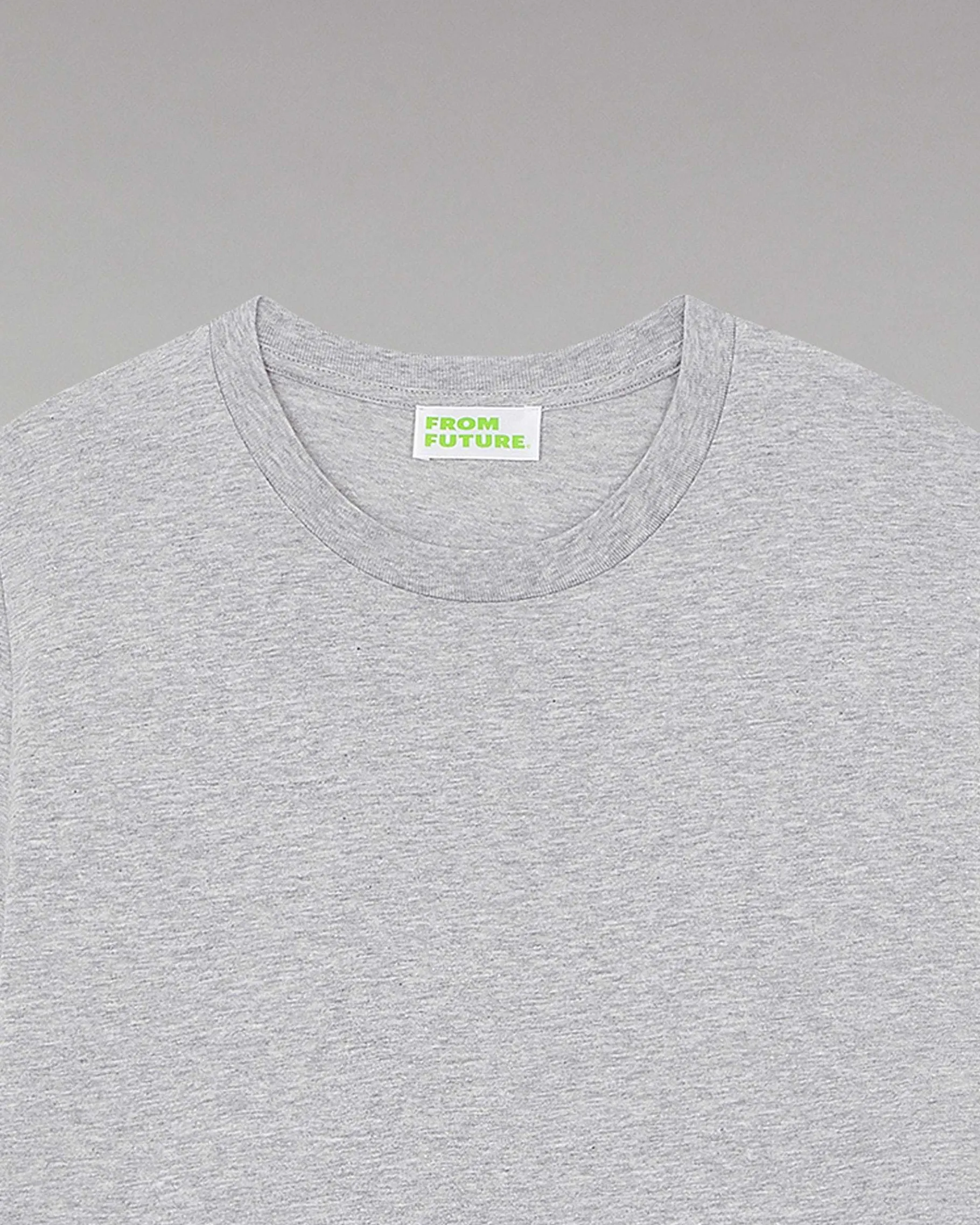 Discount FROM FUTURE T-Shirt Col Rond Boyfriend Gris Chine Clair