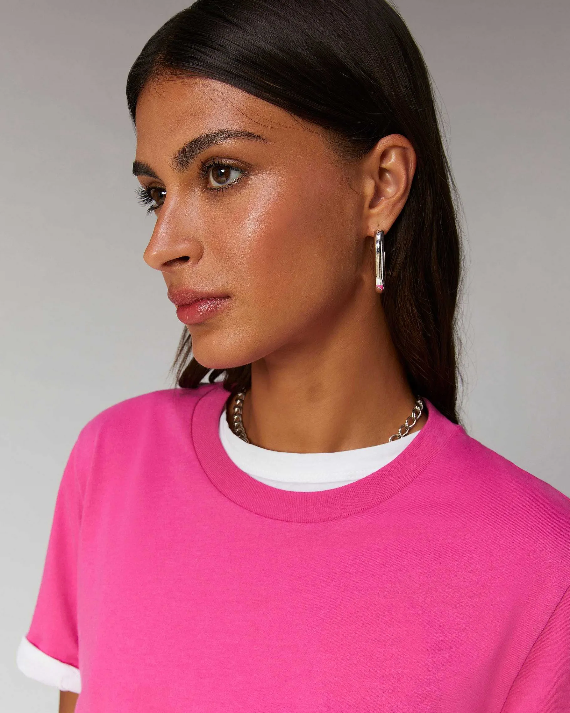 Discount FROM FUTURE T-Shirt Col Rond Boyfriend Gris Chine Clair