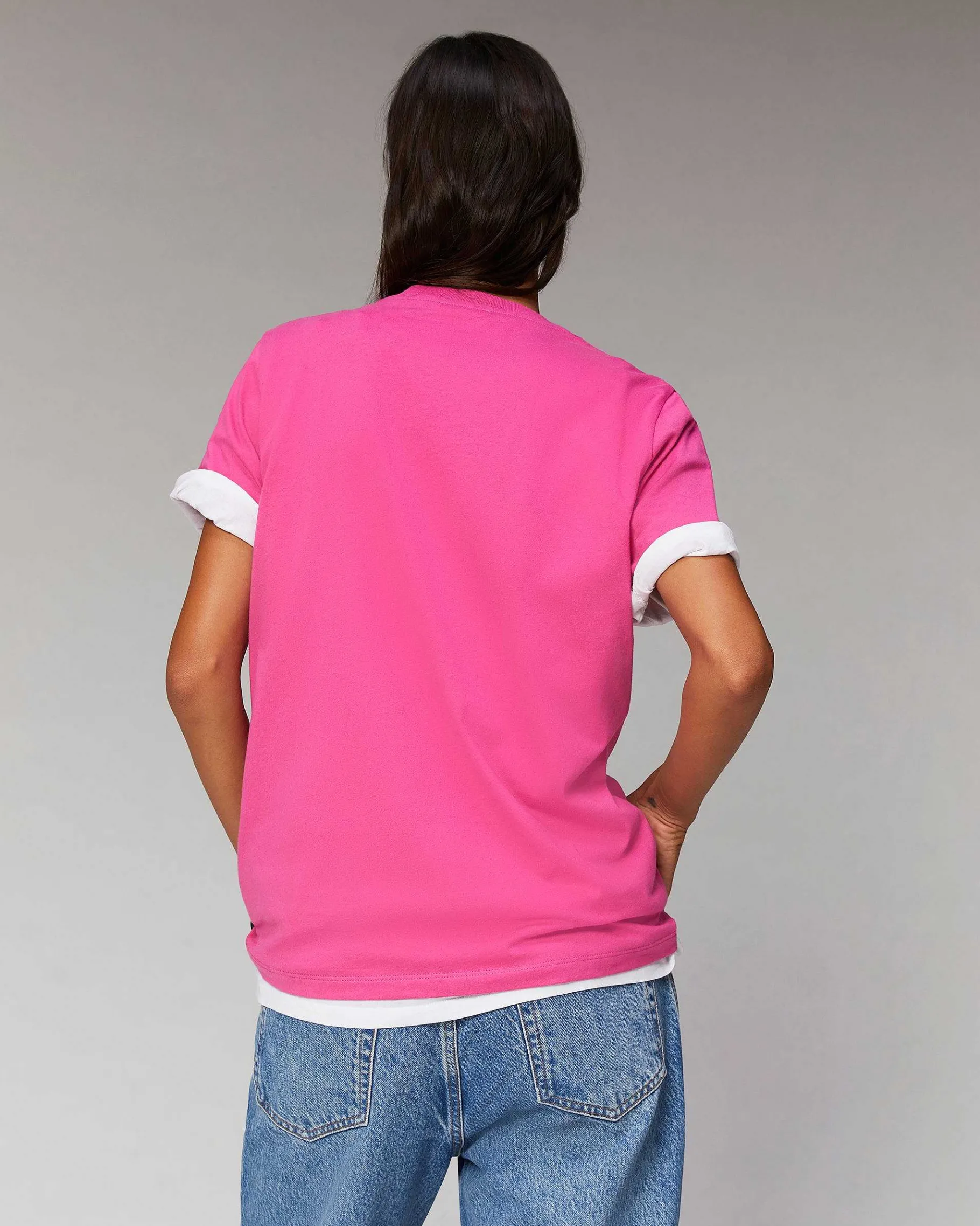 Discount FROM FUTURE T-Shirt Col Rond Boyfriend Gris Chine Clair