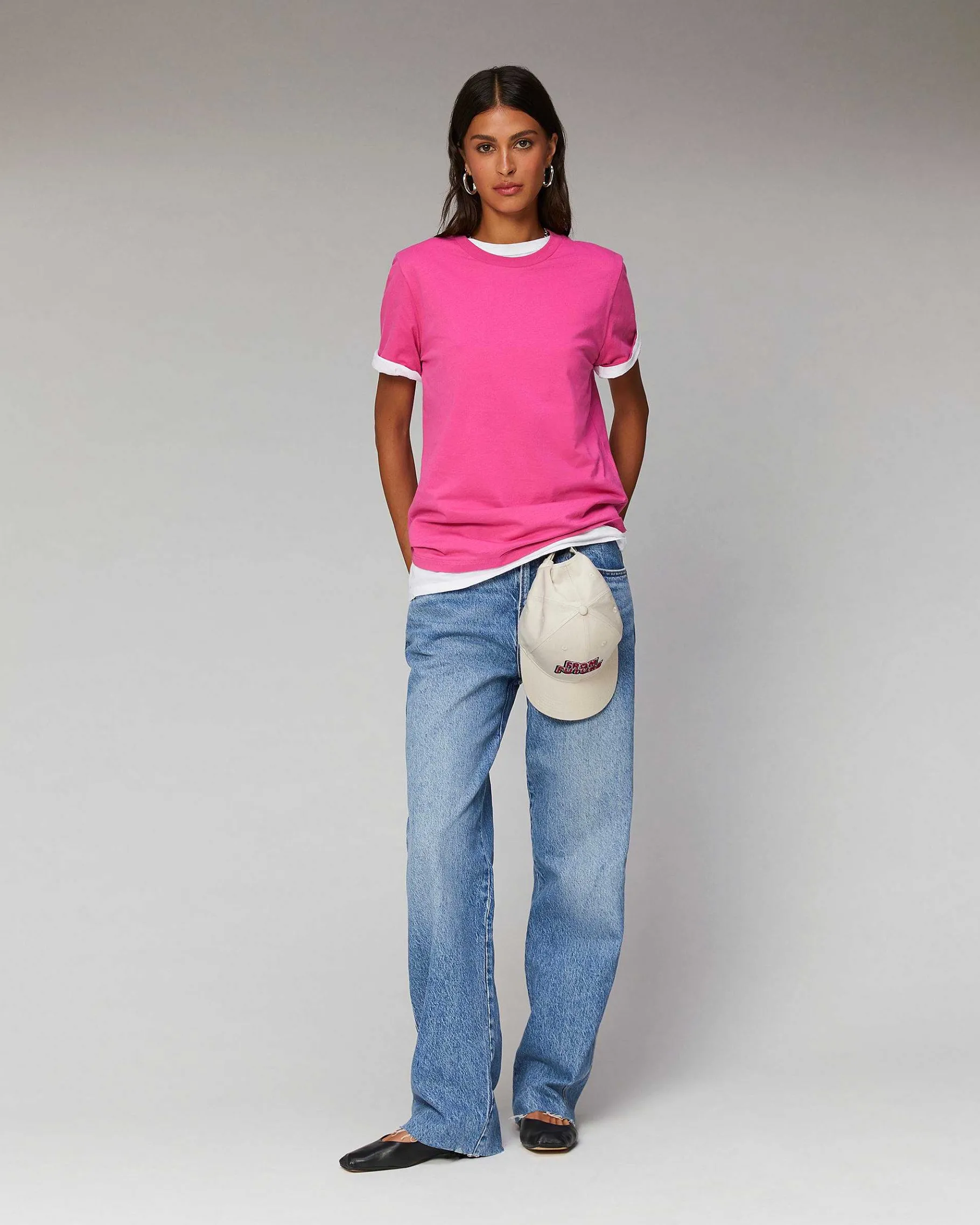 Online FROM FUTURE T-Shirt Col Rond Boyfriend Diva Blue