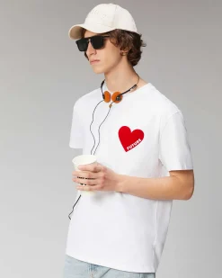 Hot FROM FUTURE T-Shirt Col Rond Coeur Blanc