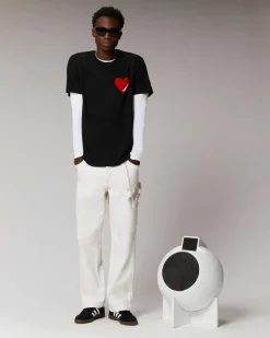 Best FROM FUTURE T-Shirt Col Rond Coeur Noir