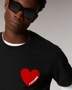 Best FROM FUTURE T-Shirt Col Rond Coeur Noir