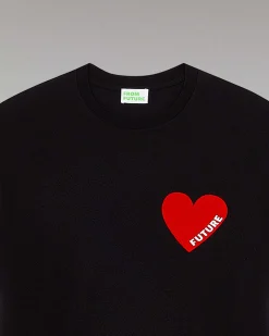 Best FROM FUTURE T-Shirt Col Rond Coeur Noir