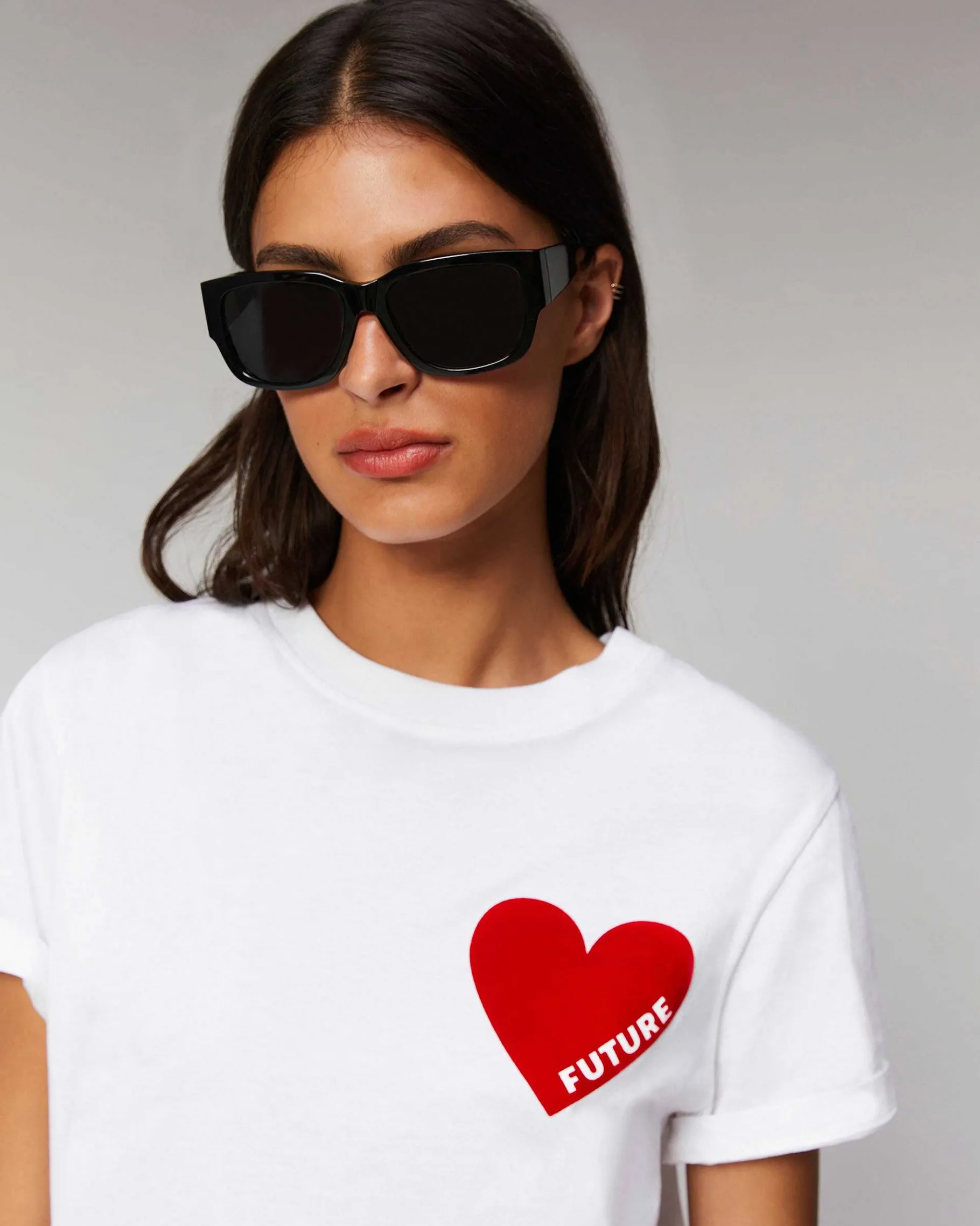 Best FROM FUTURE T-Shirt Col Rond Coeur Noir