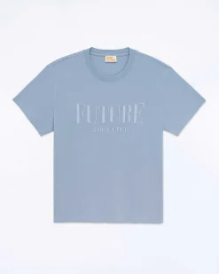 Outlet FROM FUTURE T-Shirt Col Rond Future Ton Sur Ton Grey Blue