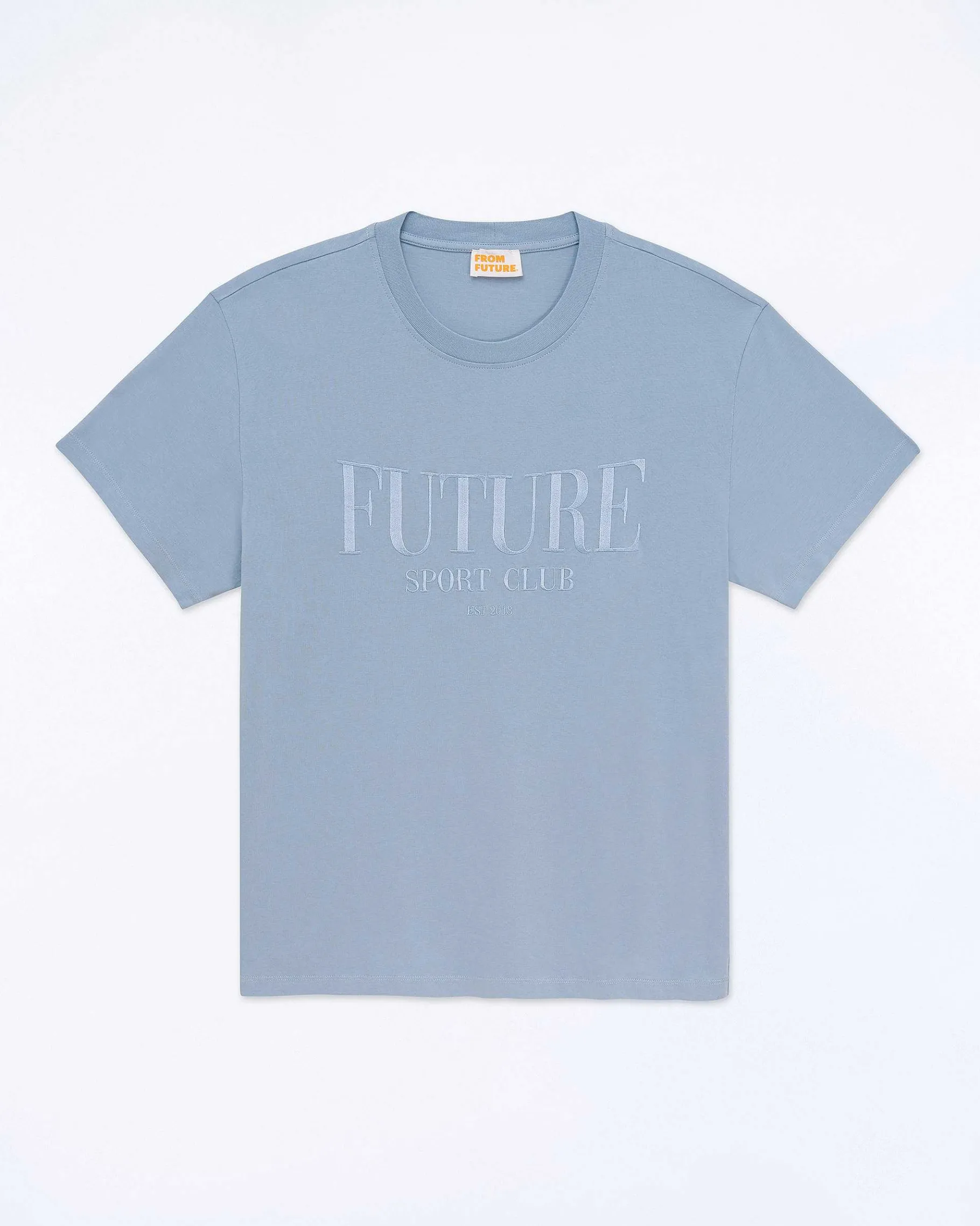 Outlet FROM FUTURE T-Shirt Col Rond Future Ton Sur Ton Grey Blue