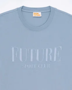 Outlet FROM FUTURE T-Shirt Col Rond Future Ton Sur Ton Grey Blue