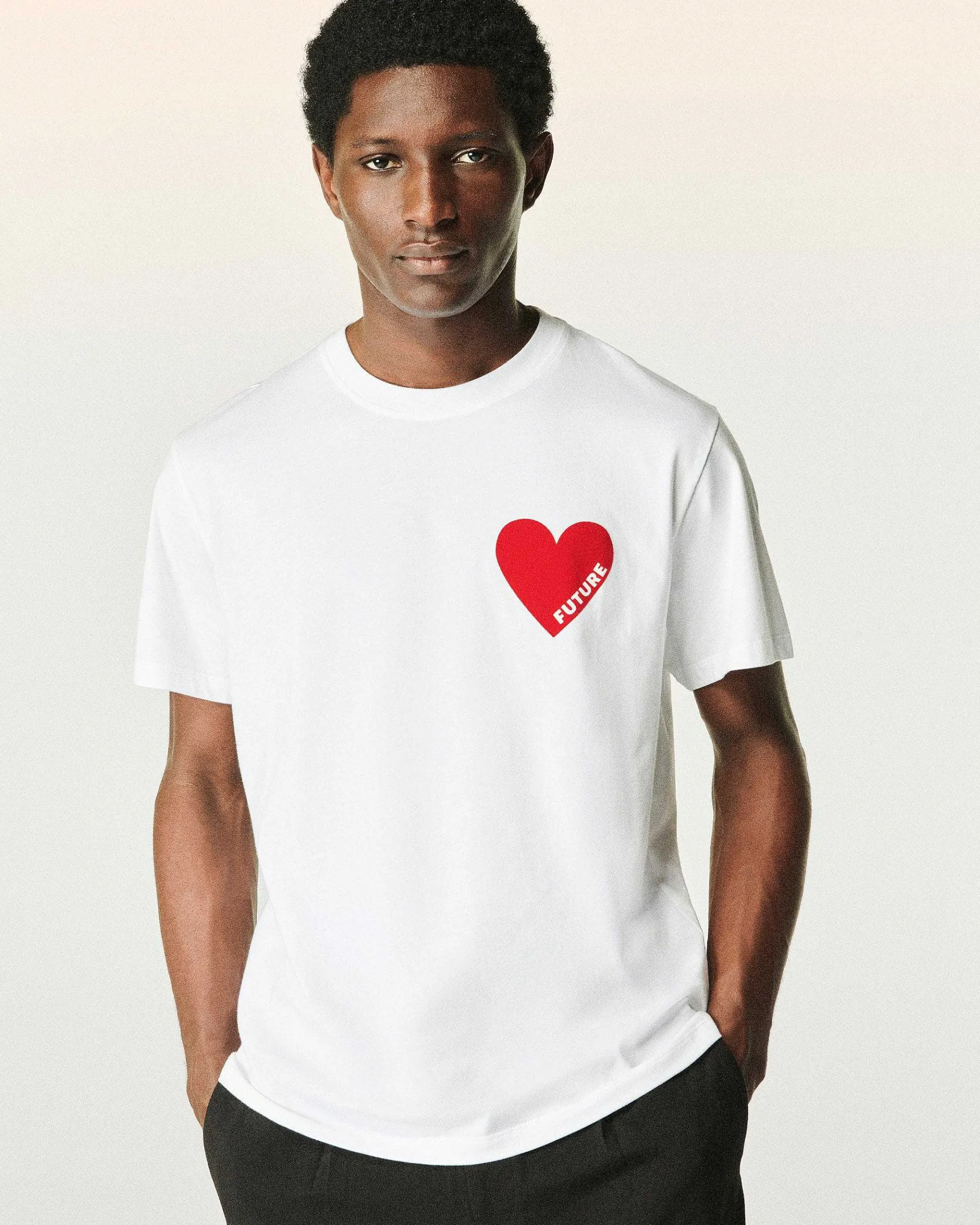 Hot FROM FUTURE T-Shirt Col Rond Manches Courtes Navy
