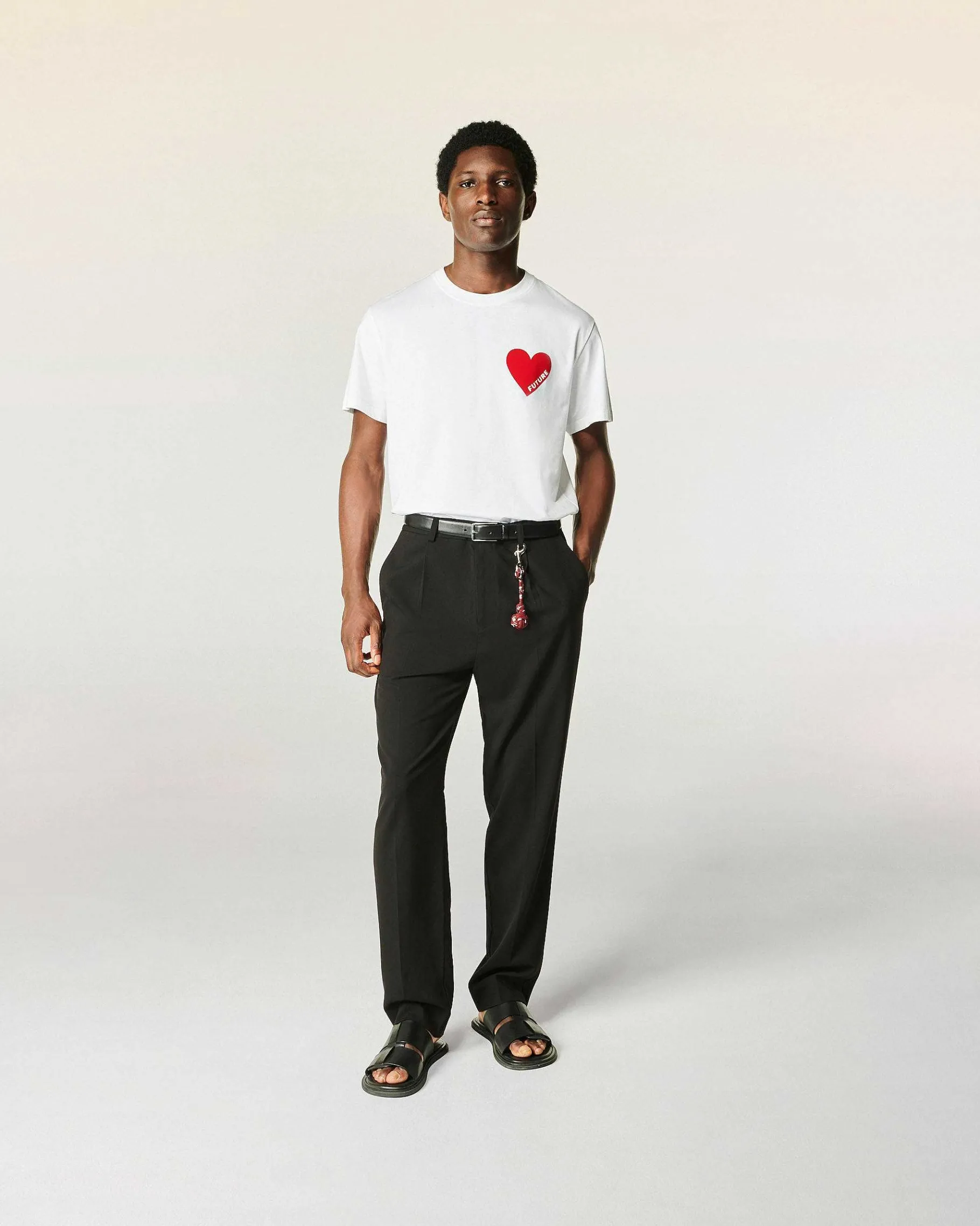 Hot FROM FUTURE T-Shirt Col Rond Manches Courtes Navy