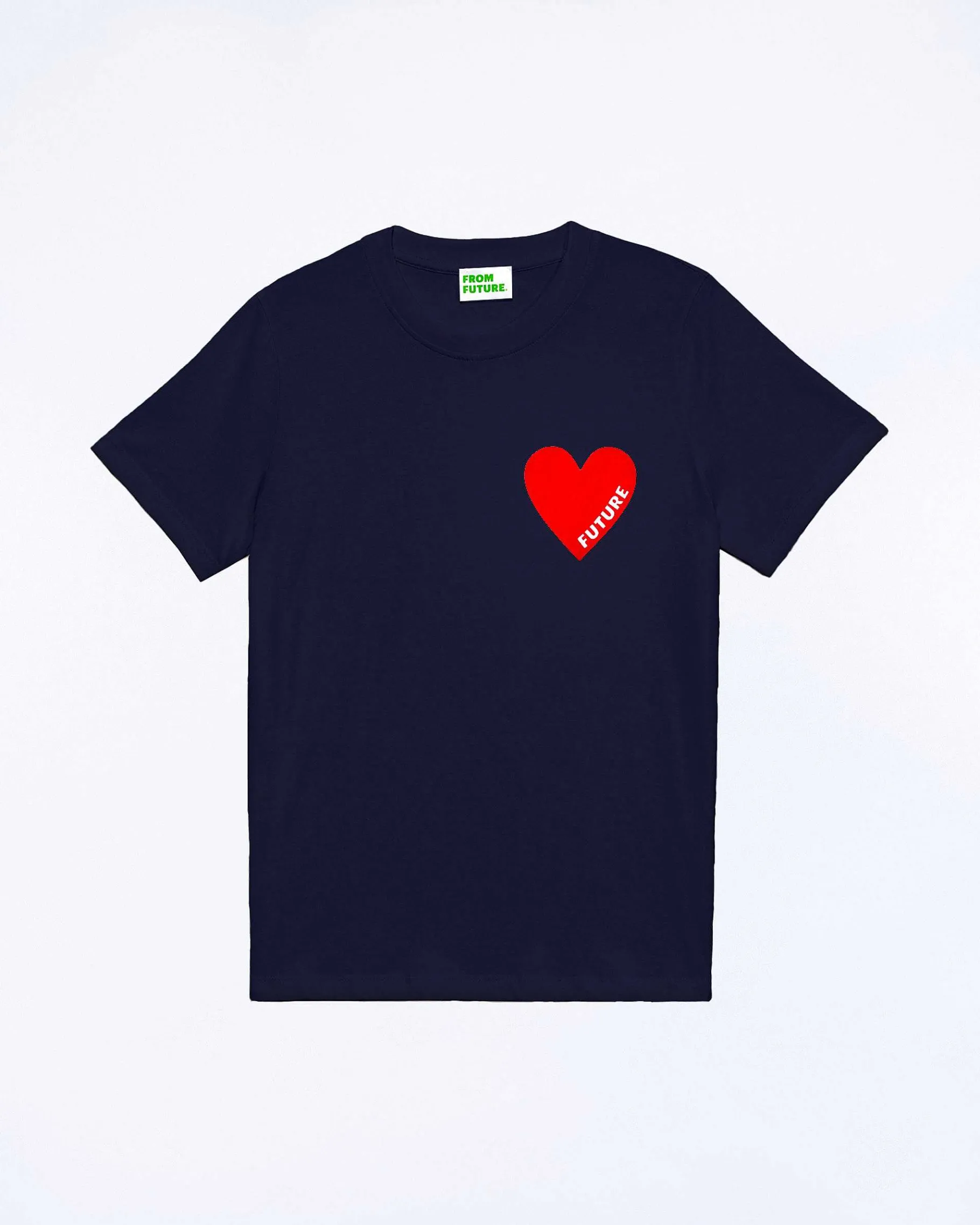 Hot FROM FUTURE T-Shirt Col Rond Manches Courtes Navy