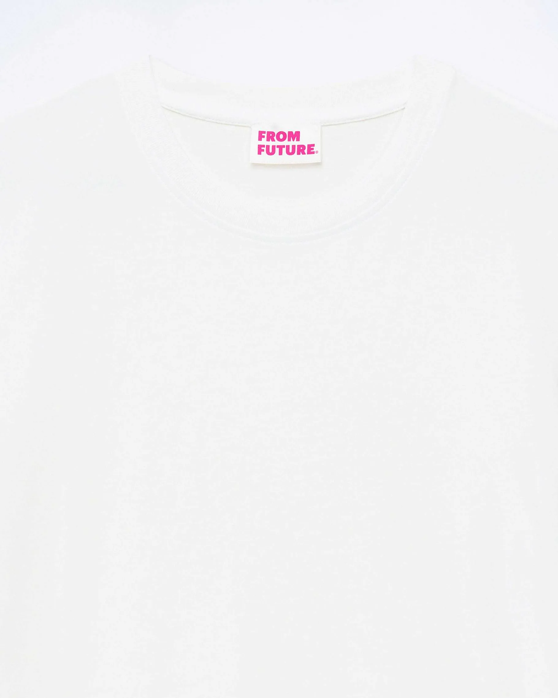 Discount FROM FUTURE T-Shirt Col Rond Manches Courtes Blanc