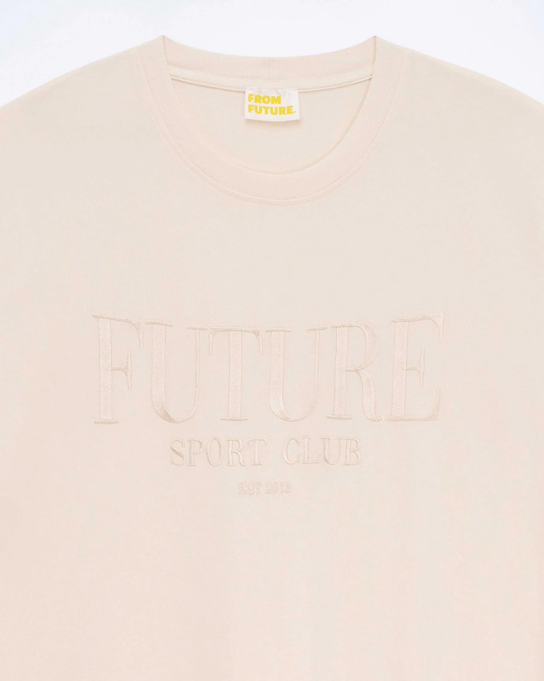 FROM FUTURE T-Shirt Col Rond Manches Courtes Sable