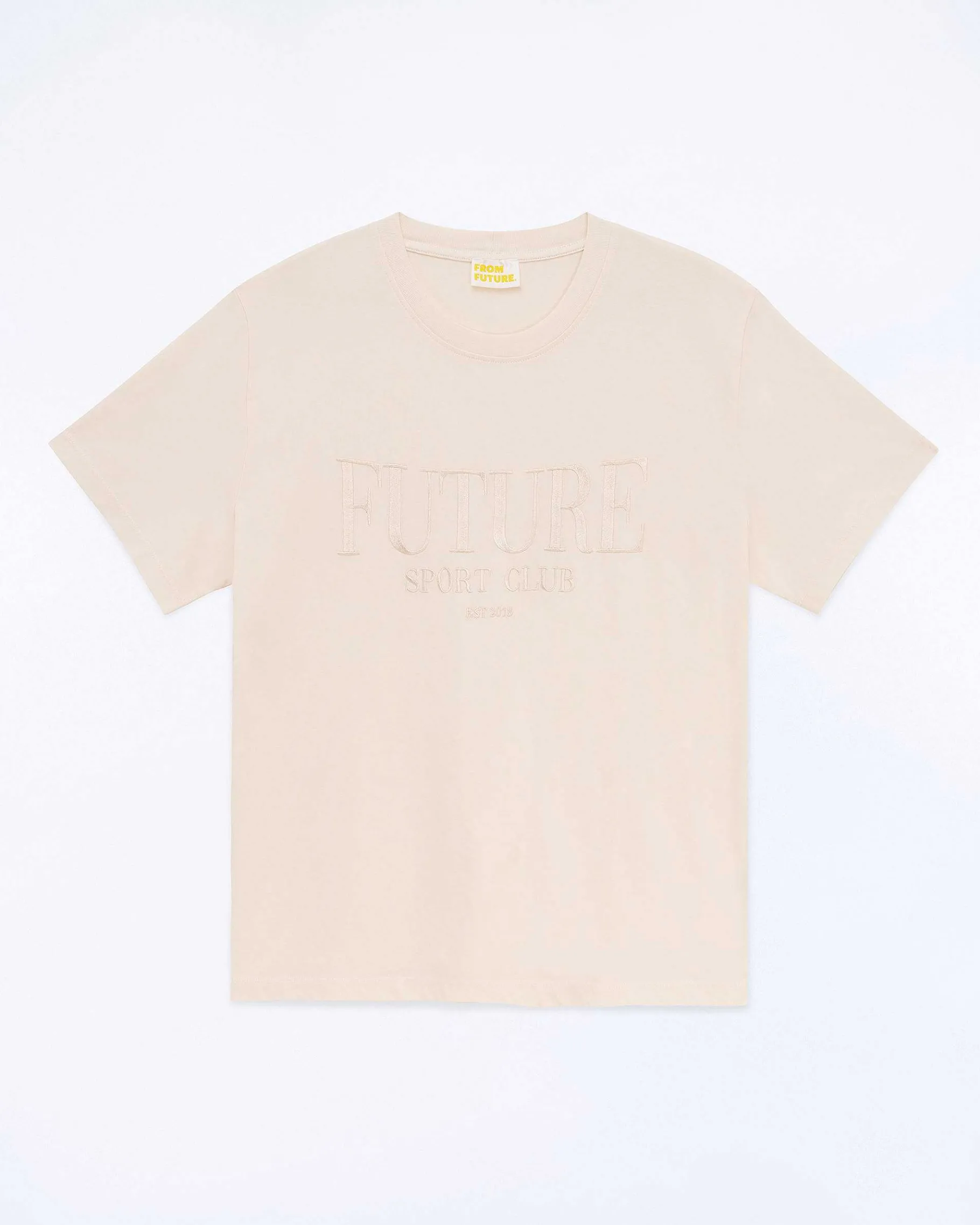 FROM FUTURE T-Shirt Col Rond Manches Courtes Sable