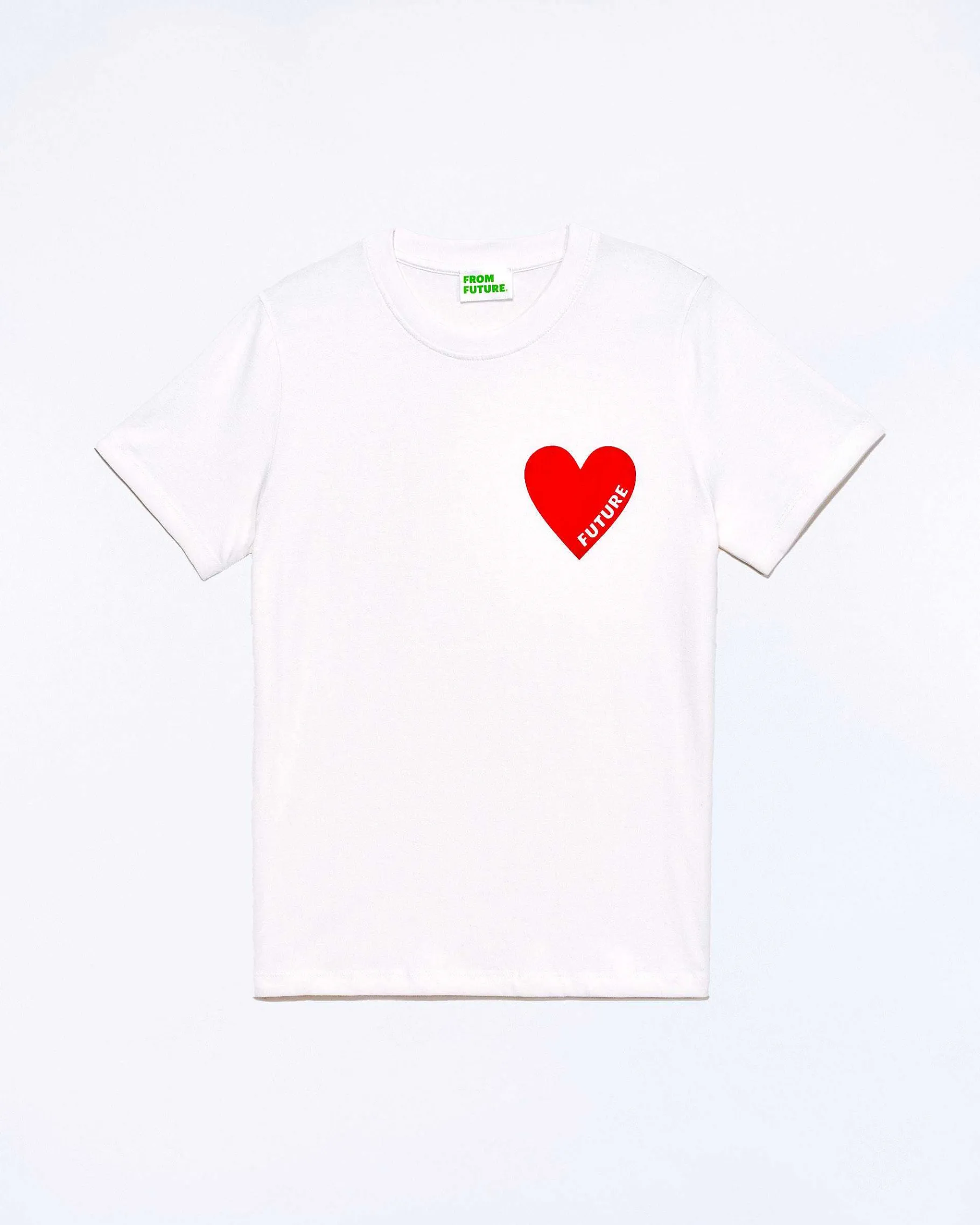 Discount FROM FUTURE T-Shirt Col Rond Manches Courtes Blanc