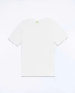 New FROM FUTURE T-Shirt Col Rond Uni Blanc