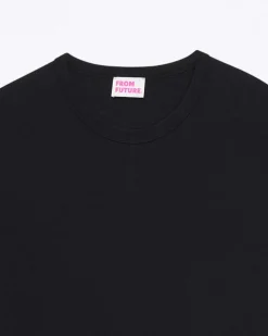 Discount FROM FUTURE T-Shirt Col Rond Uni Noir
