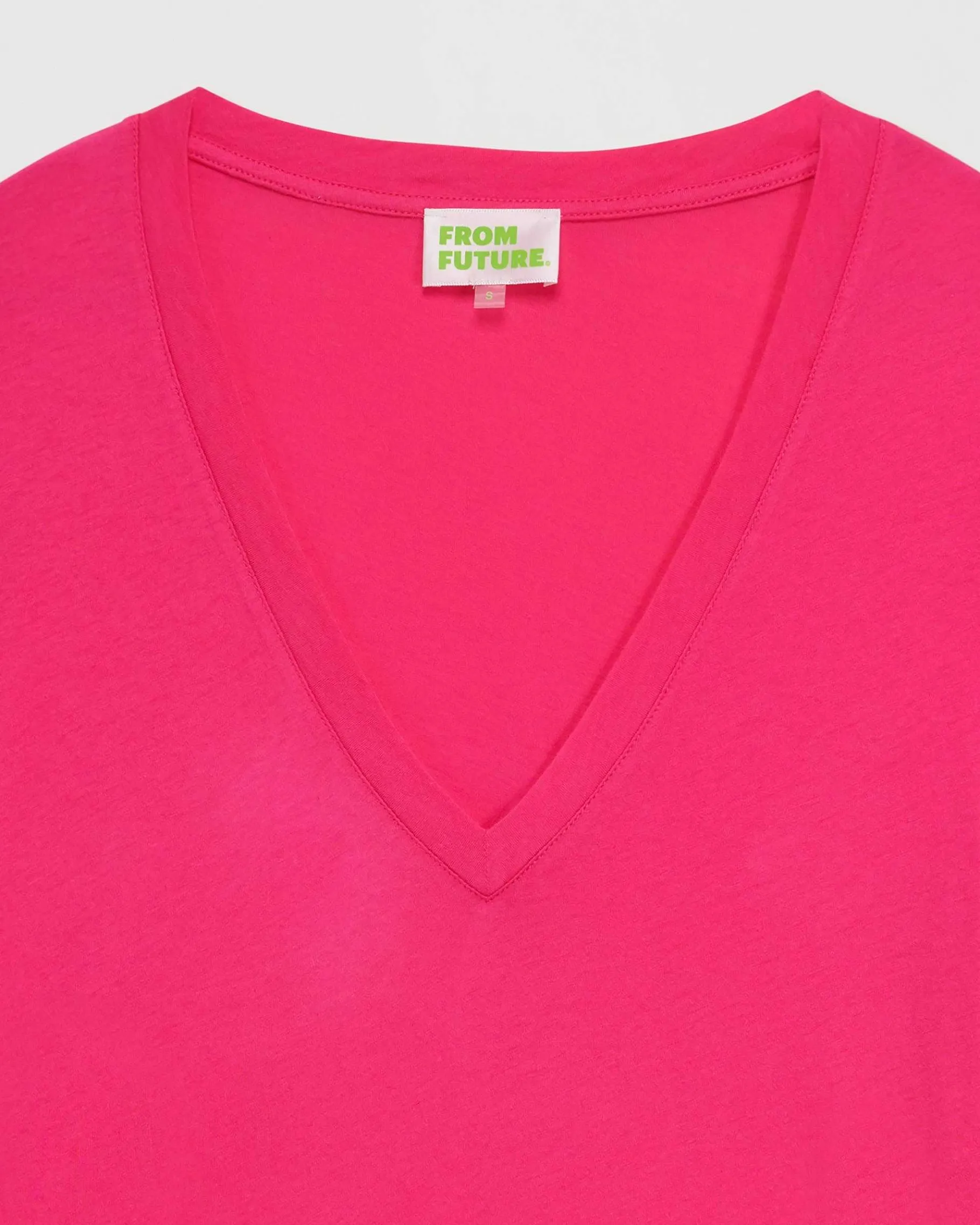 Discount FROM FUTURE T-Shirt Col V Basique Holyday Pink