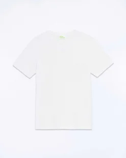 Hot FROM FUTURE T-Shirt Col V Manches Courtes Blanc