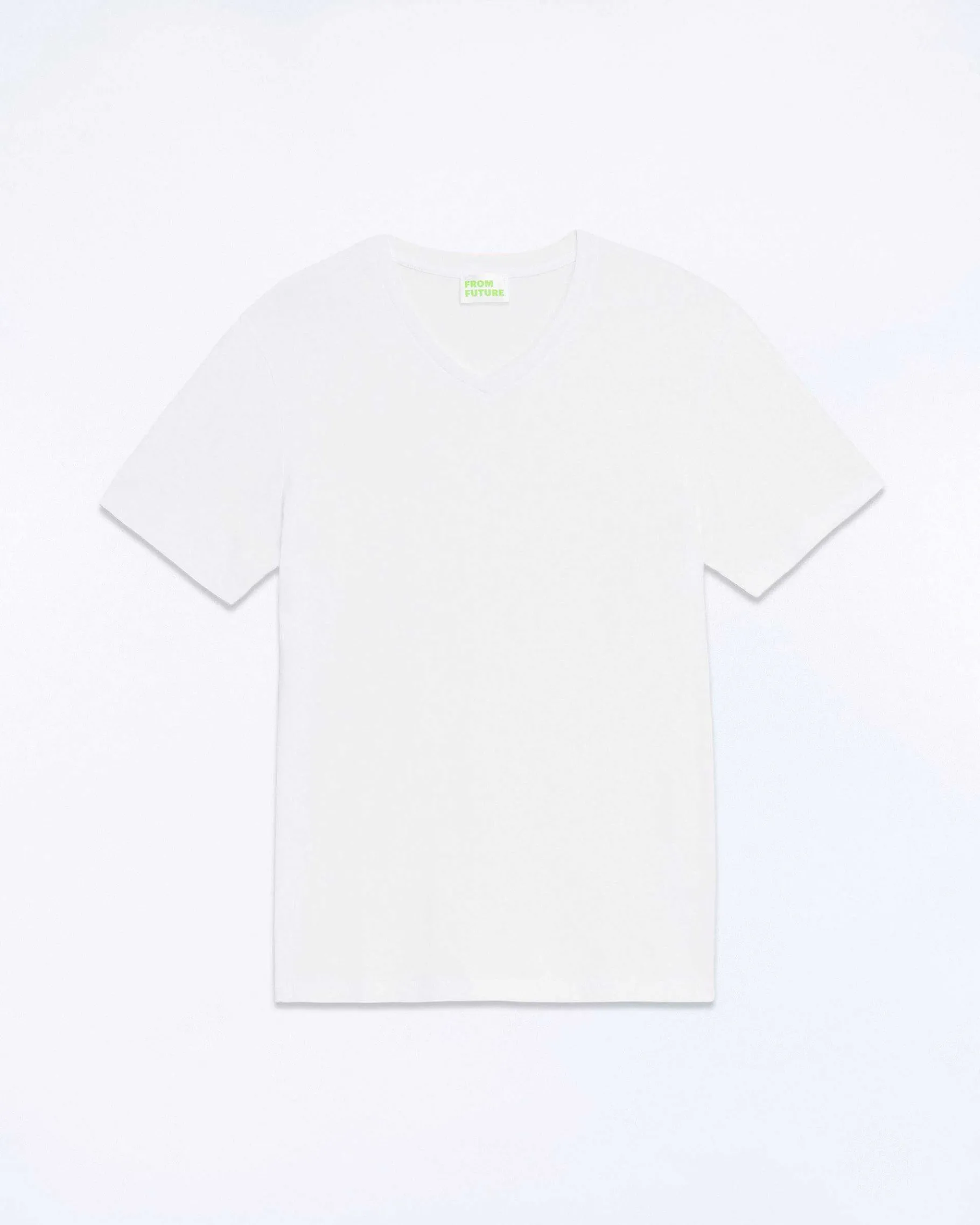 Hot FROM FUTURE T-Shirt Col V Manches Courtes Blanc