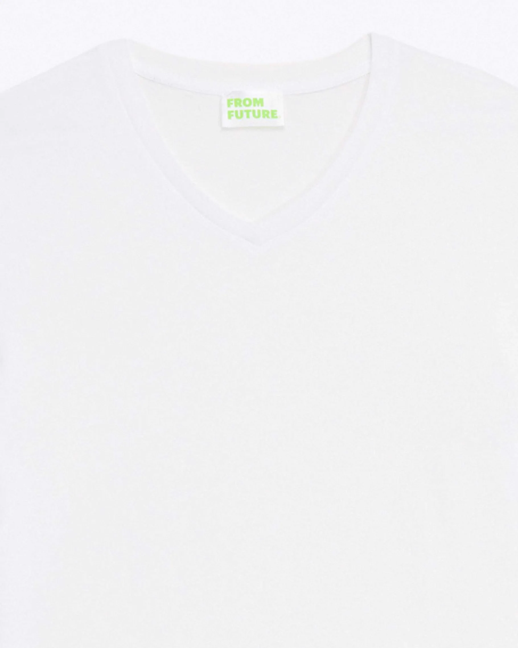 Hot FROM FUTURE T-Shirt Col V Manches Courtes Blanc
