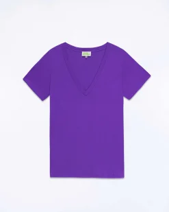 Online FROM FUTURE T-Shirt Col V Supima Pop Purple