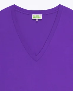 Online FROM FUTURE T-Shirt Col V Supima Pop Purple